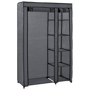 vidaXL Folding Wardrobe Grey 110x45x175 cm Fabric