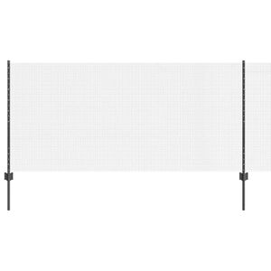 vidaXL Welded Wire Fence with Post 50 x 1 m PVC-Coated Steel Grey Mesh