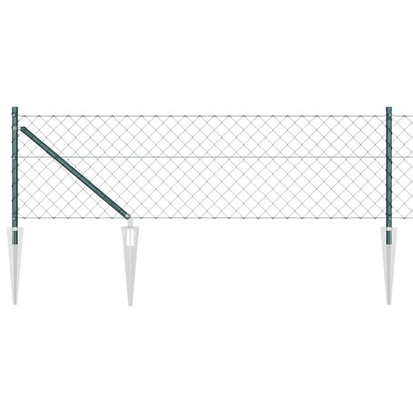 vidaXL Chain Link Fence with Posts Green 0.8 x 25 m Steel