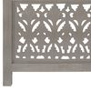 vidaXL Hand Carved 3-Panel Room Divider Grey 120x165 cm Solid Mango Wood