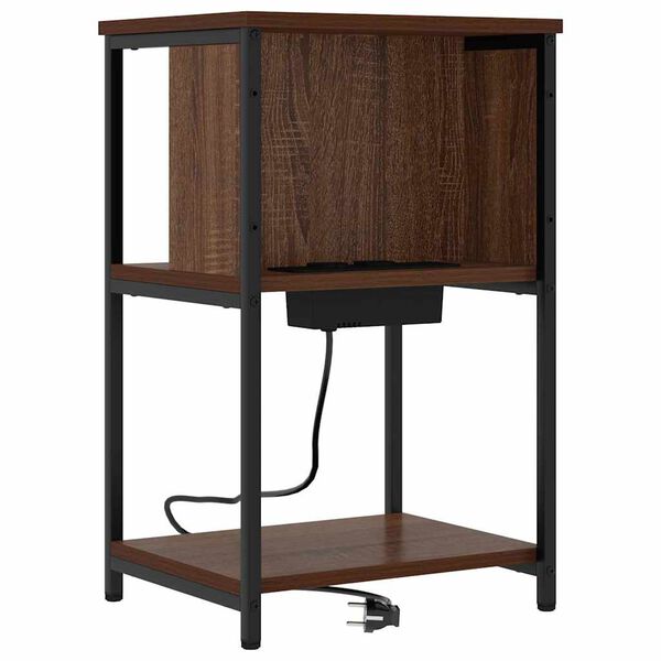 vidaXL Bedside Cabinet Brown Oak 38 x 31 x 61 cm Engineered Wood