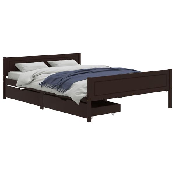 vidaXL Bed Frame without Mattress Dark Brown 160x200 cm Solid Wood