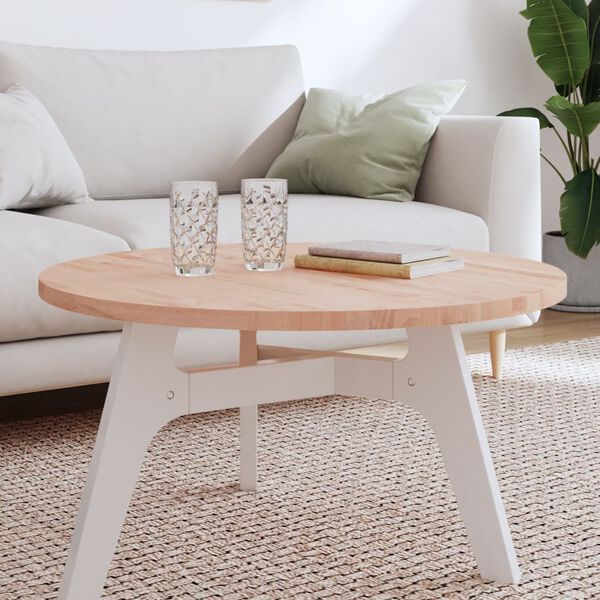vidaXL Table Top &Oslash;80x2.5 cm Round Solid Wood Beech