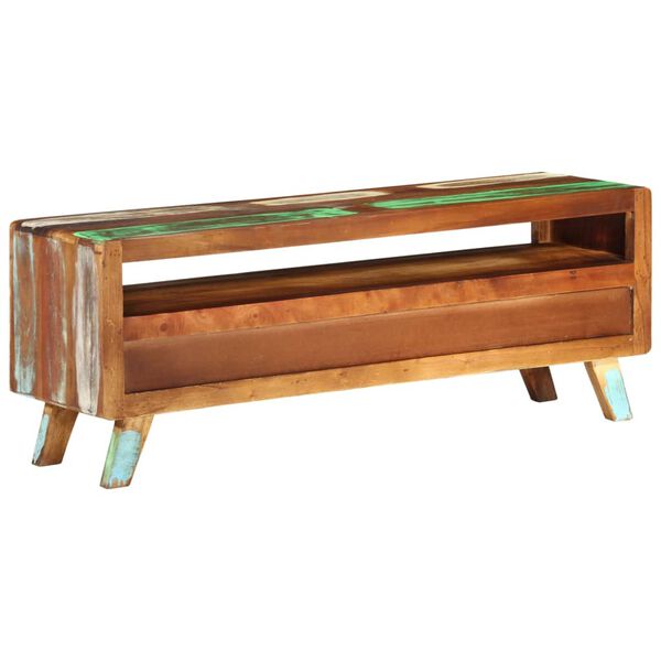 vidaXL TV Cabinet Multicolour 110x30x40 cm Solid Reclaimed Wood