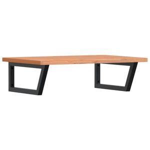 vidaXL Basin Shelf Wall Mounted Steel and Solid Wood Beech