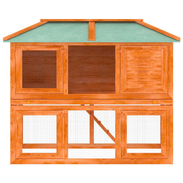 vidaXL Animal Rabbit Cage Double Floor Wood