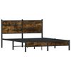 vidaXL Metal Bed Frame without Mattress Smoked Oak 137x190 cm