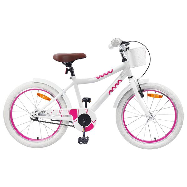 vidaXL Kids Bike 18'' for 5-7 Years Old White