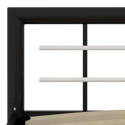 vidaXL Bed Frame Black and White Metal 100x200 cm