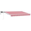 vidaXL Manual Awning Frame with LEDs Red and White 3 x 2.5 m