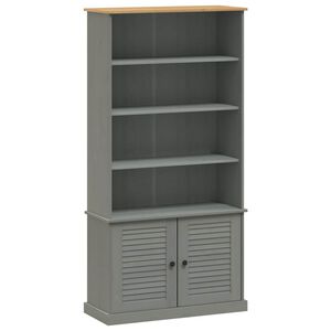 vidaXL Bookcase "VIGO" Grey 85x35x170 cm Solid Wood Pine