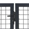 vidaXL Garden Gate with Posts Steel 350x100 cm Anthracite
