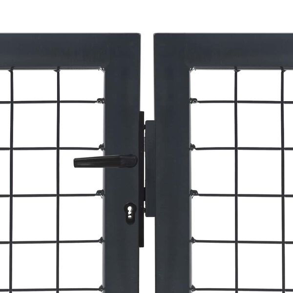 vidaXL Garden Gate with Posts Steel 350x100 cm Anthracite