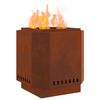 vidaXL Smokeless Fire Pit Brown 48 x 48 x 51 cm Weathering Steel
