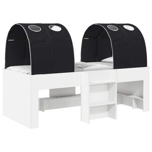vidaXL Kids'High Bed Frame with Tunnel 3 pcs White and Black