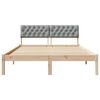 vidaXL Bed frame Brown and light grey 140 x 200 cm Solid pine wood