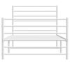 vidaXL Metal Bed Frame without Mattress with Footboard White 90x200cm