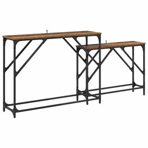 vidaXL Console Table 2 pcs Old Wood 100 x 28 x 75 cm Engineered Wood