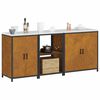 vidaXL Kitchen Storage Set with Shelf Other 3 pcs Rusty Steel