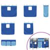 vidaXL Kids'Loft Bed Frame with Curtains Black and Blue 100 x 190 cm