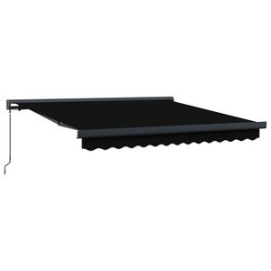 vidaXL Retractable Awning Black 300 x 250 cm Fabric and Metal