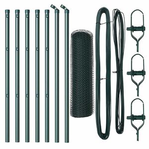 vidaXL Hexagonal Fence Ground Fix 10 x 0.8 m PVC-Coated Steel Green