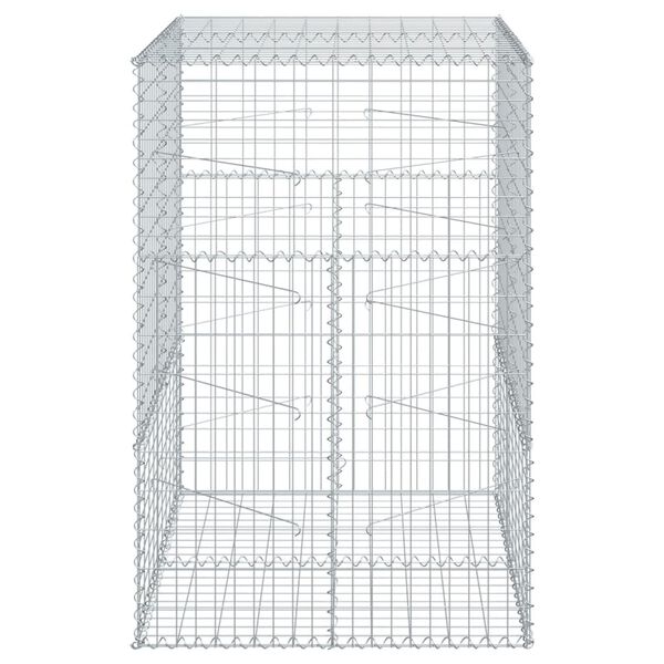 vidaXL Gabion Basket with Cover 100x100x150 cm Galvanised Iron