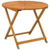 vidaXL Folding Garden Table Natural &Oslash;90 x 75 cm Solid Acacia Wood