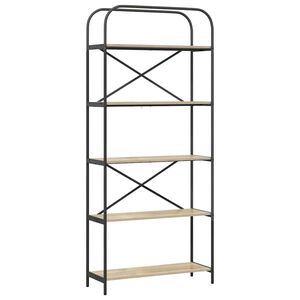 vidaXL Bookshelf 5-Tier 80 x 30 x 183 cm Engineered wood Sonoma Oak