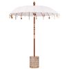 vidaXL Balinese Parasol with Base Cream and White 190 x 190 x 250 cm
