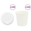 vidaXL Paper Coffee Cups with Lids 1000 pcs 4oz 100ml