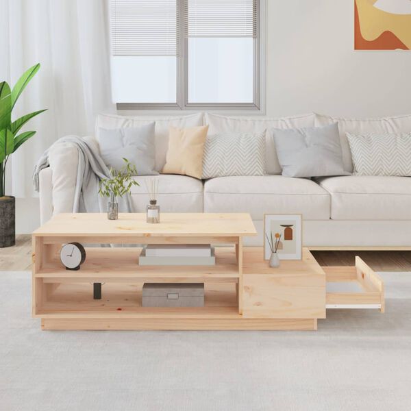 vidaXL Coffee Table 120x50x40.5 cm Solid Wood Pine
