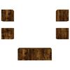 vidaXL 6 Piece TV Wall Units with LED Smoked Oak Engineered Wood
