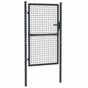 vidaXL Mesh Garden Gate Galvanised Steel 100x150 cm Grey