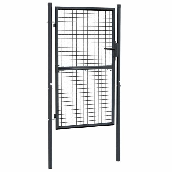 vidaXL Mesh Garden Gate Galvanised Steel 100x150 cm Grey