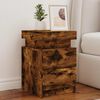 vidaXL Bedside Cabinets with LED Lights 2 pcs Smoked Oak 35x39x55 cm