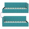 vidaXL Corner Bed Frame with Headboard Turquoise 90 cm x 200 cm Velvet