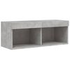 vidaXL 8 Piece TV Wall Units with LED Concrete Grey Engineered Wood