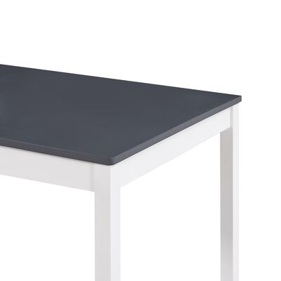 vidaXL Dining Table White and Grey 140x70x73 cm Pinewood