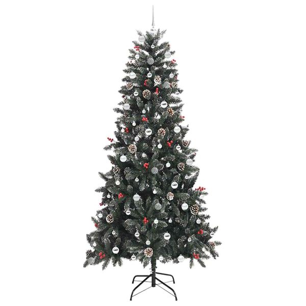 vidaXL Artificial Christmas Tree with 300 LEDs with Stand Green 240 cm