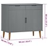 vidaXL Sideboard MOLDE Grey 90x40x80 cm Solid Wood Pine