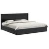 vidaXL Bed Frame with Storage and Headboard Black 200 x 200 cm