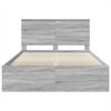 vidaXL Bed Frame Grey Sonoma 140 x 190 cm Solid Pine Wood