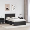 vidaXL Bed Frame with Headboard Black 120 x 190 cm Solid Pine Wood