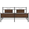 vidaXL Metal Bed Frame without Mattress Brown Oak 180x200 cm Super King
