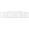vidaXL Arched Gabion Baskets 2 pcs 400x30x80/100 cm Galvanised Iron