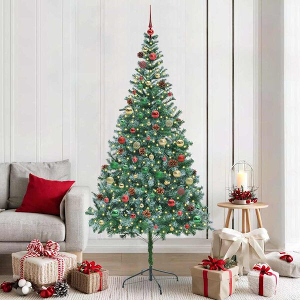 vidaXL Artificial Christmas Tree with Stand Green 210 cm PVC and Steel