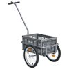 vidaXL Bike Trailer with 50 L Foldable Transportbox Grey 150 kg