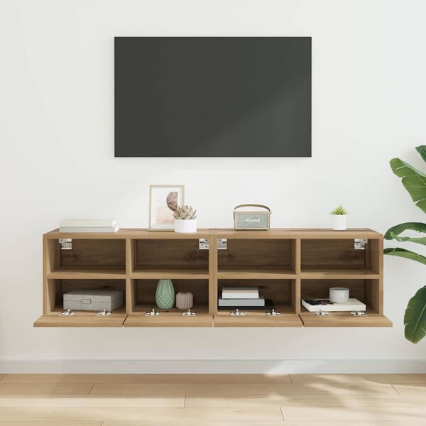 vidaXL TV Wall Cabinets Wall-mounted 2 pcs Artisan Oak 60 x 30 x 30 cm