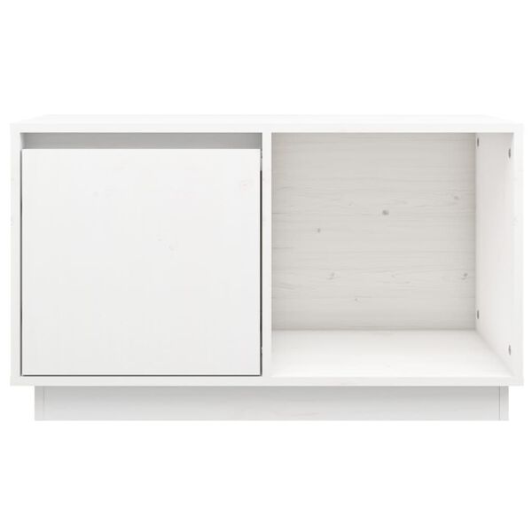 vidaXL TV Cabinet White 74x35x44 cm Solid Wood Pine